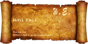 Wohl Emil névjegykártya